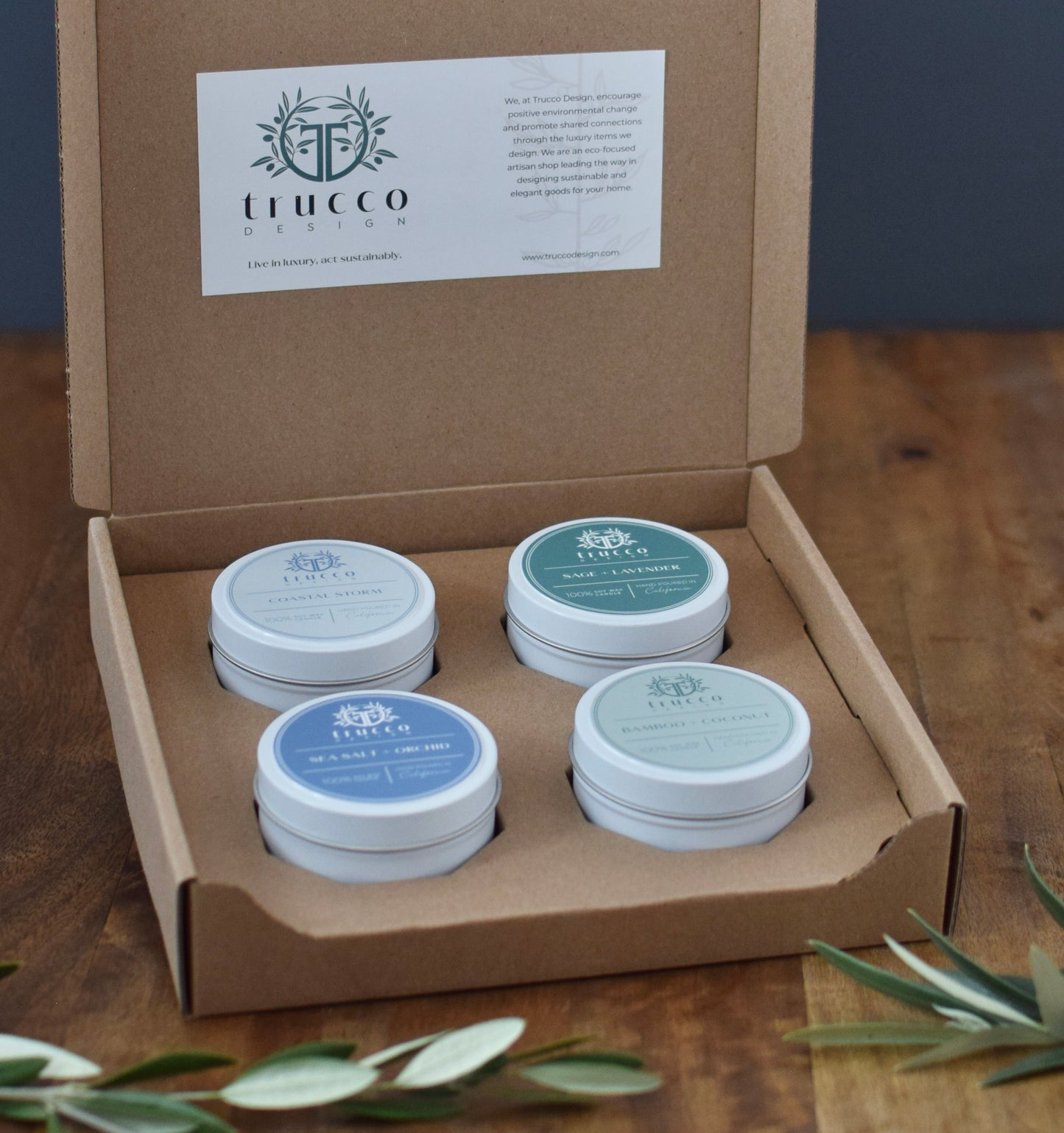 Wellness Candle Box Set - luxury gift box with 4 soy wax candles
