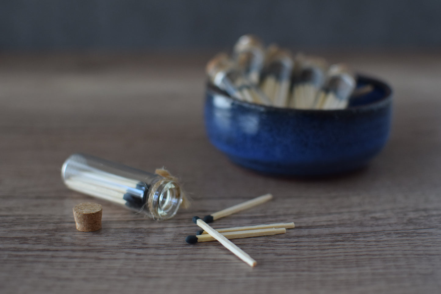 Wooden Matches in Glass Vial