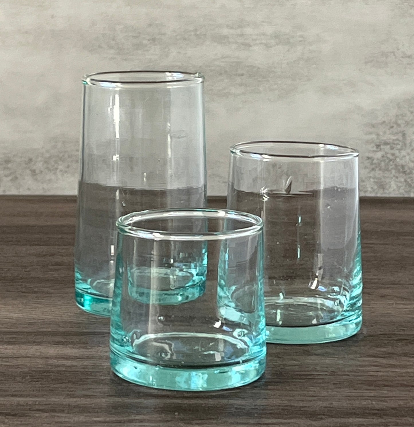 Recycled Glass Tumblers, 3 sizes, hand made with 100% Recycled Glass