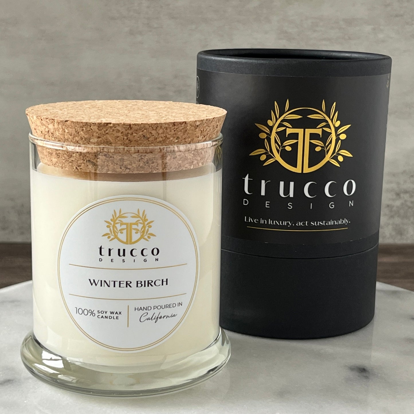 Winter Birch-Gold & Black Package-Soy Wax Candle