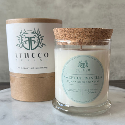 Sweet Citronella Soy Candle: thyme · lemon peel · pear